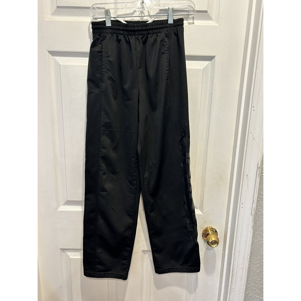 Jordan Boys Black Jumpman Graphic Active Track Pants Size Large 12-13 Yrs School